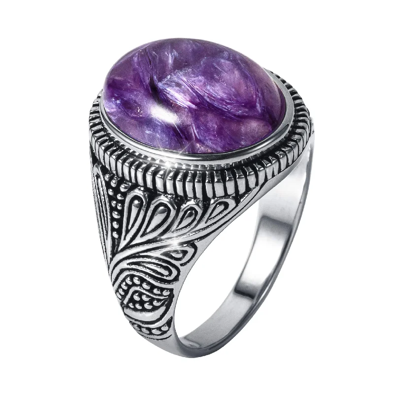 Royal Charoite Men’s Ring