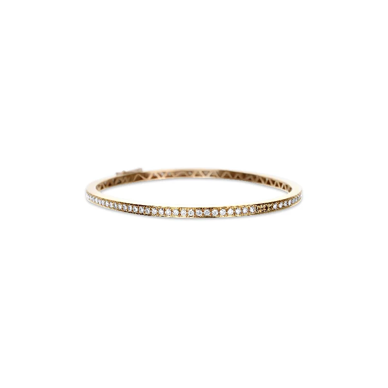 18K Rose Gold Diamond Bangle Bracelet