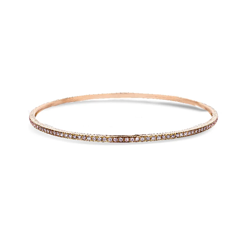 18K Rose Gold Eternity Bangle Bracelet