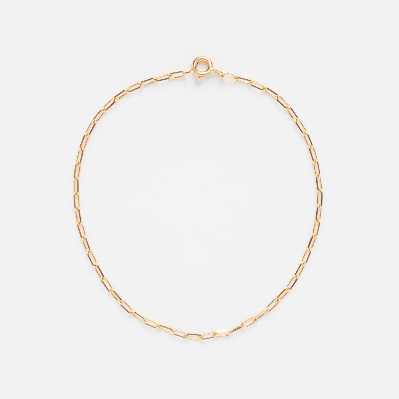 Solid Gold Paperclip Bracelet