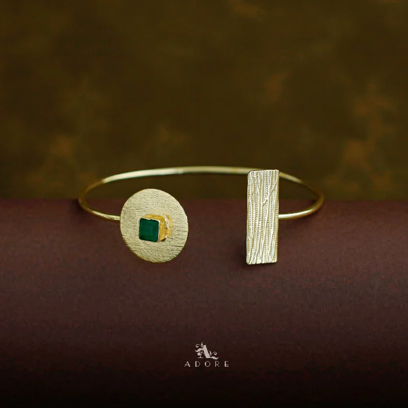 Ziva Rectangle Golden Cuff Bracelet